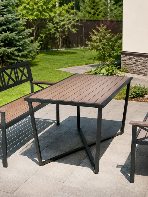 Make Mebel Стол уличный, садовый Ривьера 102х65х47 см, палисандр, 150x80x75 см, палисандр