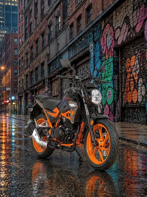ТЕХНОМОТОРФ Мотоцикл NITRO Orange 250 см3 с ЭПТC, бензиновый, оранжевый, фото 5