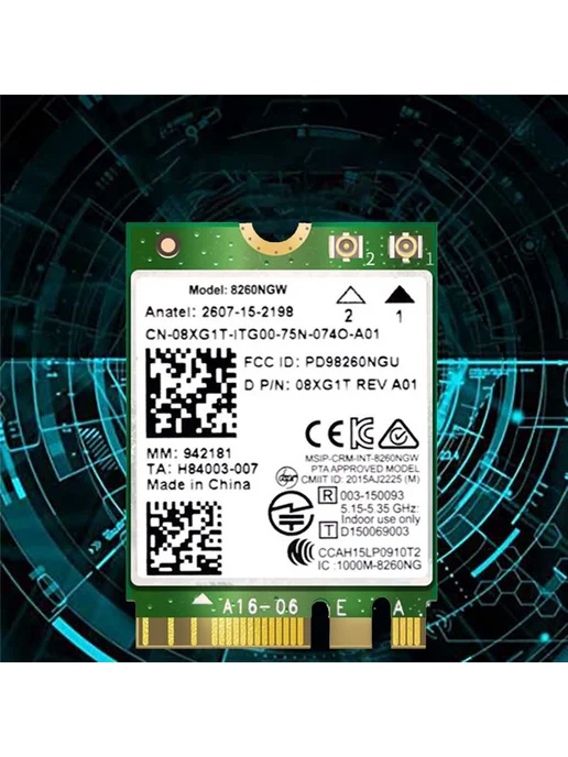 WiFi-карта 8260NGW AC 2.4 5 ГГц 867 Мбит с + 2 антенны, вариант, фото 6