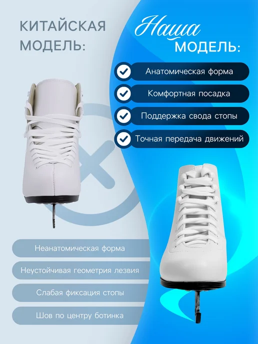 WINTER STAR Коньки фигурные ледовые, белый, фото 3
