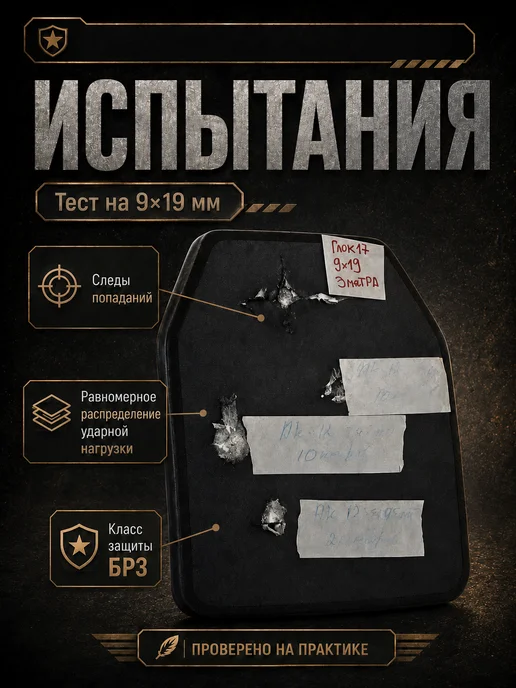 ТОЧКА ПРИЦЕЛА Бронеплита для бронежилета Бр 3 Бронепластина БР3, черный, фото 4