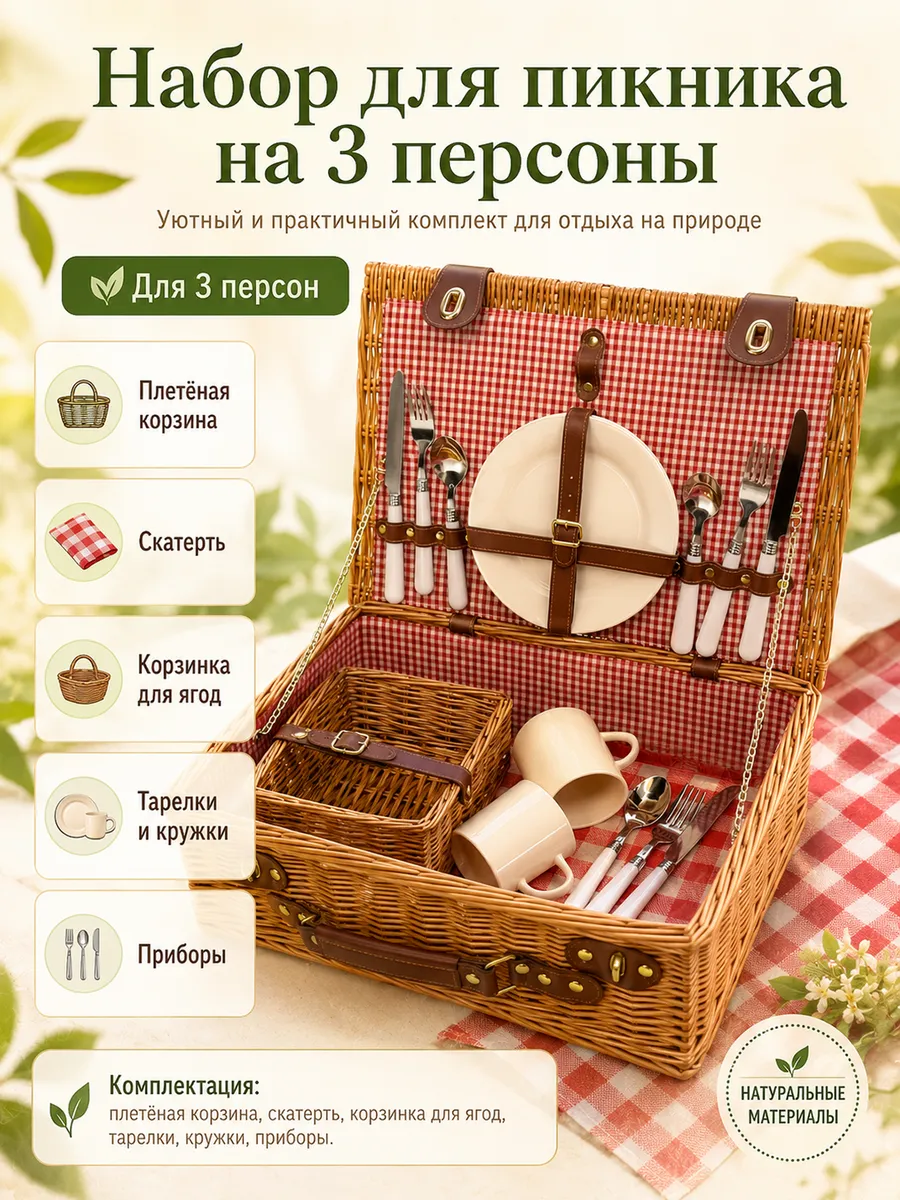 Набор для пикника с посудой