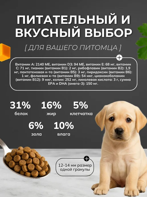 Сухой корм BOWL WOW для собак, крупные, щенки, индейка, ягненок, 14,4 кг, фото 3