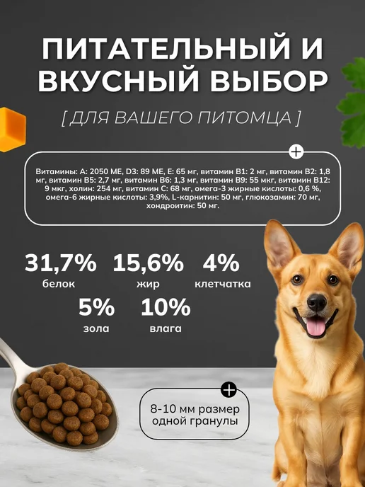 Сухой корм BOWL WOW для собак, индейка, ягненок, 3,2 кг, фото 3