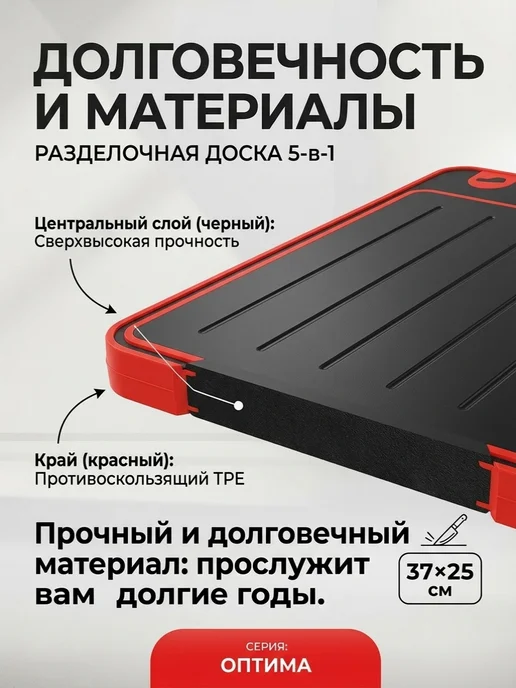 Разделочная доска разморозить двусторонняя антибактериальная, черный, фото 5