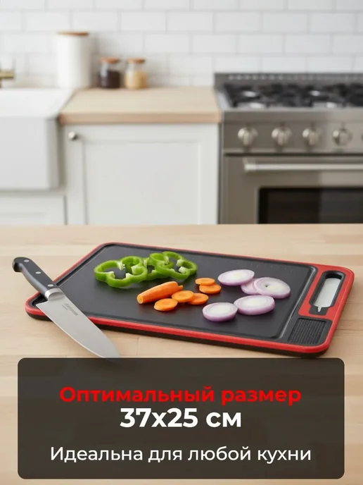 Разделочная доска разморозить двусторонняя антибактериальная, черный, фото 7
