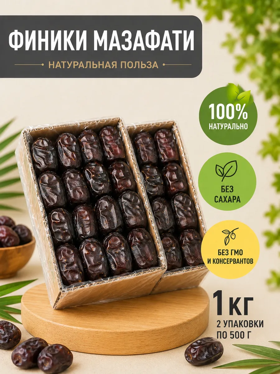 Финики Мазафати, без сахара 1000гр