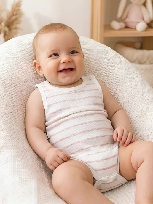DanaBaby Комплект нательный майка боди Полоски 2 шт, 2 шт, фото 3