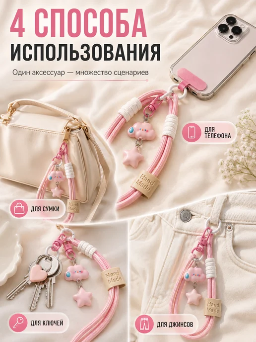 Набор для создания брелков DIY для сумки и телефона, вариант, фото 2