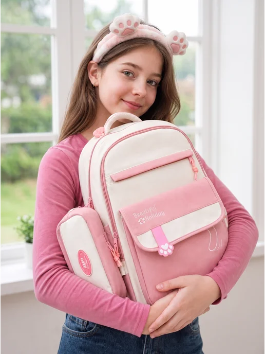 Fogarty bag Рюкзак школьный для девочки 3 в 1, розовый, фото 7