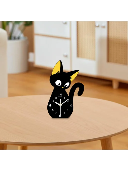 Часы в виде мультяшного кота для домашнего декора, вариант, фото 2