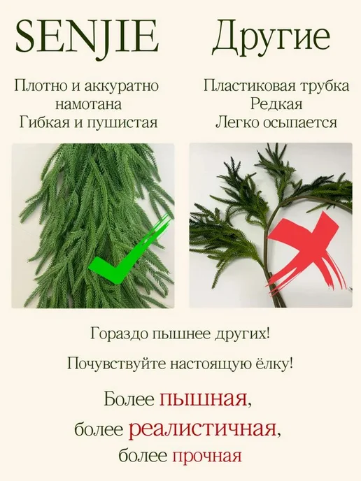 Гирлянда хвойная, 270 см, 1 шт, 1 шт, фото 3