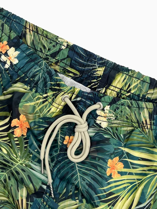 Nike Шорты спортивные с тропическими листьями и цветами, зеленый, фото 5