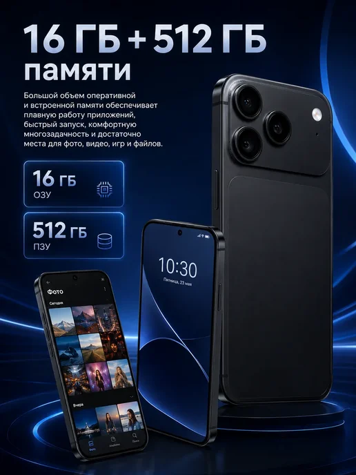Смартфон Pro Max Phone I17 Pro Max 16/512 ГБ, черный, фото 5
