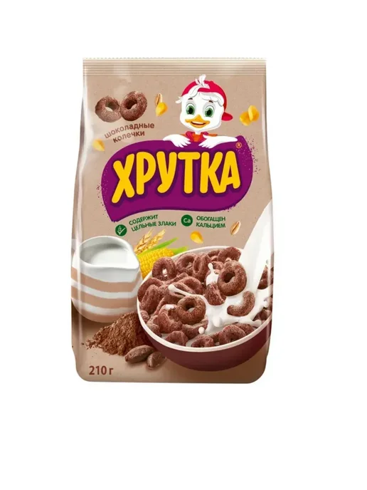 Хрутка Сухой завтрак шоколадные колечки, 210 г, 210 г