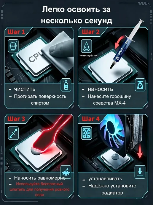 Термопаста Arctic MX‑4 8 г теплопроводность 8,5 Вт мK, 45 г, 8,5 Вт, фото 3