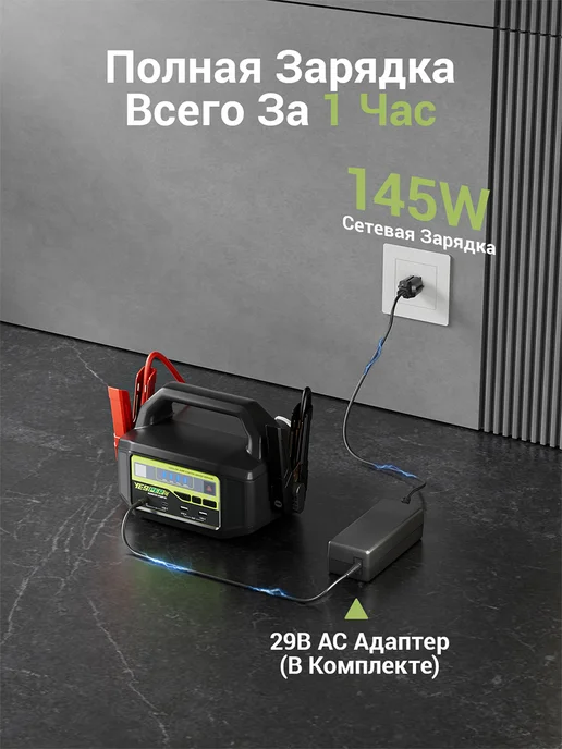 YESPER Пусковое устройство-бустер 6000А 12 24V, -40℃, 36400mAh, 36400 мАч, фото 7