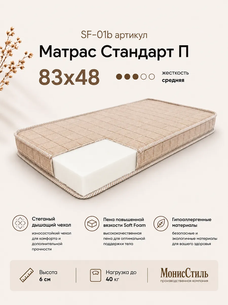 SF-01b Матрас "Стандарт П" 83*48*6