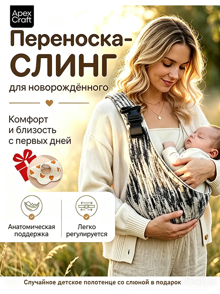 Переноска для новорожденных слинг