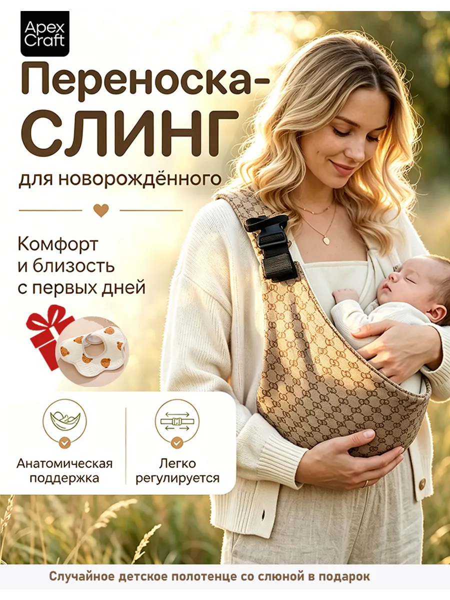 Переноска для новорожденных слинг