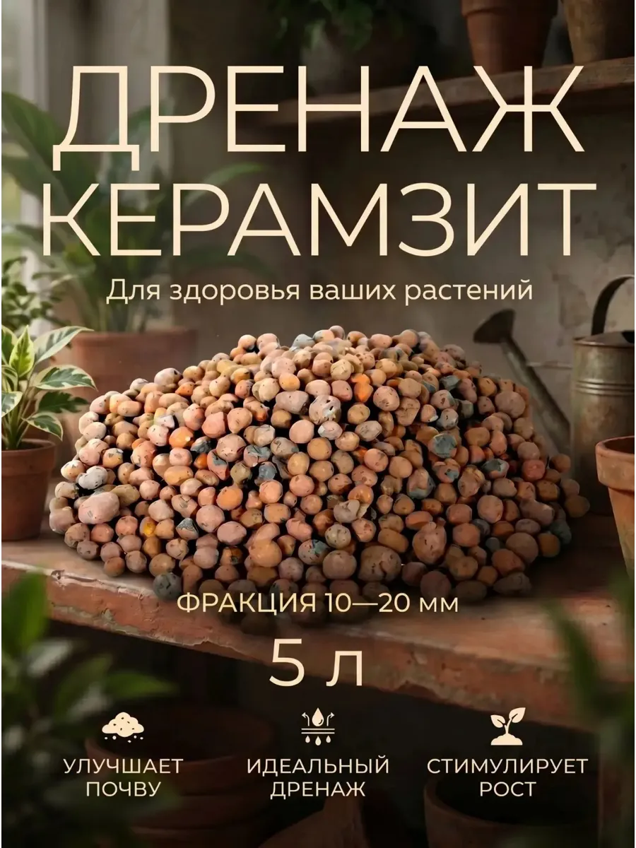 Дренаж для цветов комнатных растений Керамзит