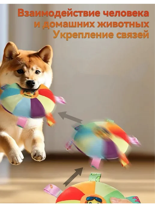 petlap Фрисби-дразнилка для собак с погремушкой, синий, фото 4