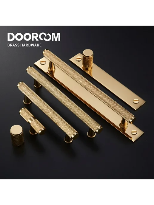 DOOROOM Ручки для шкафа золотисто-черные Matte Gold-SB-B1, черный, фото 2