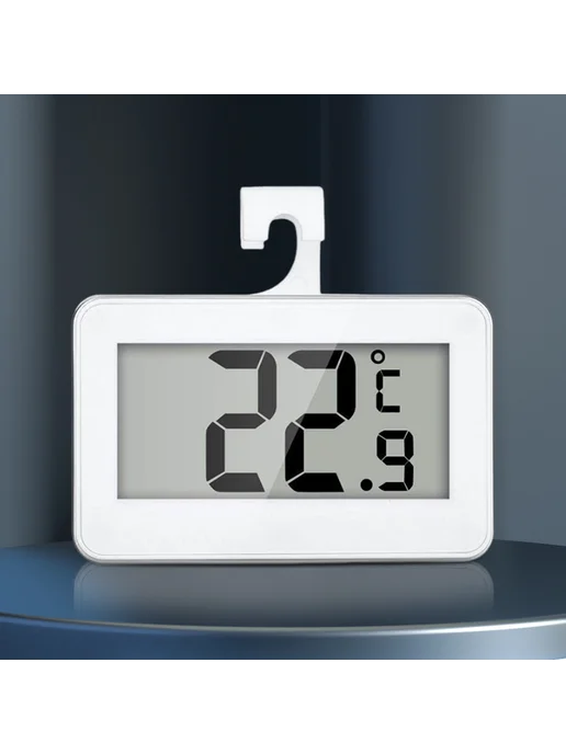 Цифровой термометр для холодильника и комнаты, LCD, белый, белый, фото 3