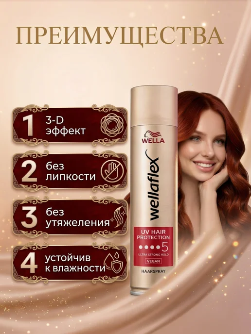 WELLAFLEX Лак для волос профессиональный "Защита от УФ лучей" 250 мл, 500 мл, 2 шт, фото 2