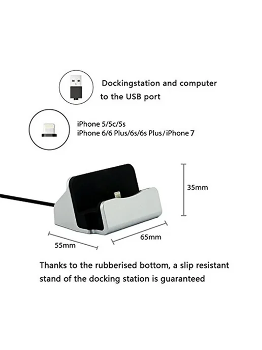 Нет бренда Док-станция для iPhone черная, универсальная, черный, фото 5