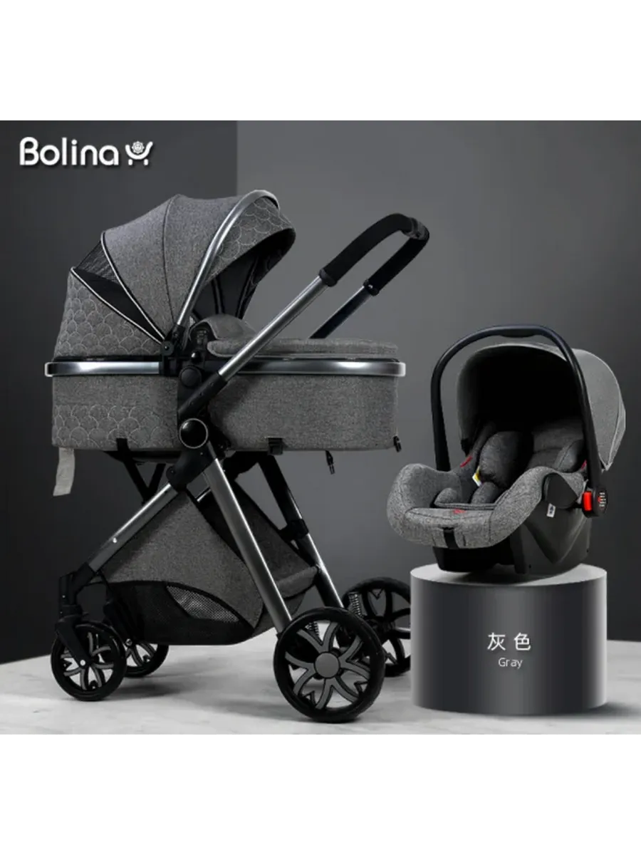 Коляска 3 в 1 Bolina Grey Черный