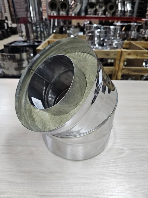 Гостсталь Колено-отвод дымохода <45°d150 230мм Aisi 304-0.8мм, вариант, фото 3