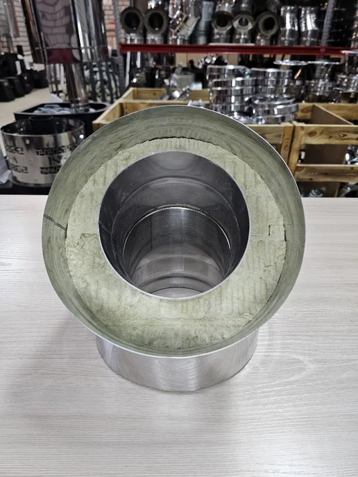 Гостсталь Колено-отвод дымохода <45°d150 230мм Aisi 304-0.8мм, вариант, фото 4