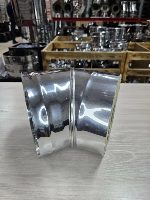 Гостсталь Колено-отвод дымохода <45°d150 230мм Aisi 304-0.8мм, вариант, фото 6