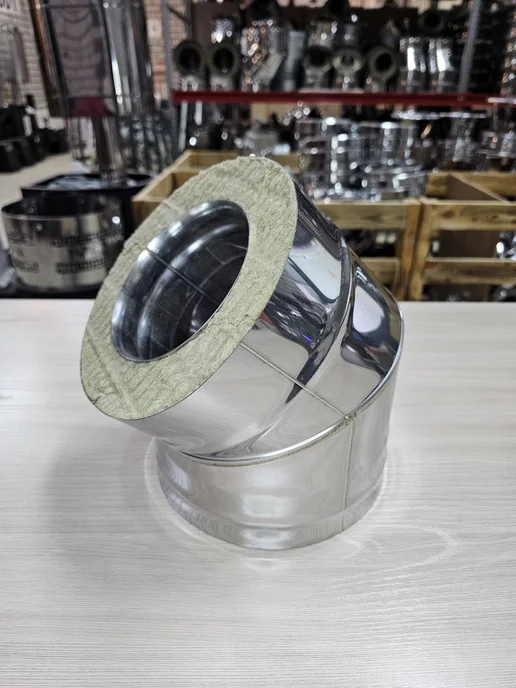 Гостсталь Колено-отвод дымохода <45°d150 230мм Aisi 304-0.8мм, вариант, фото 7