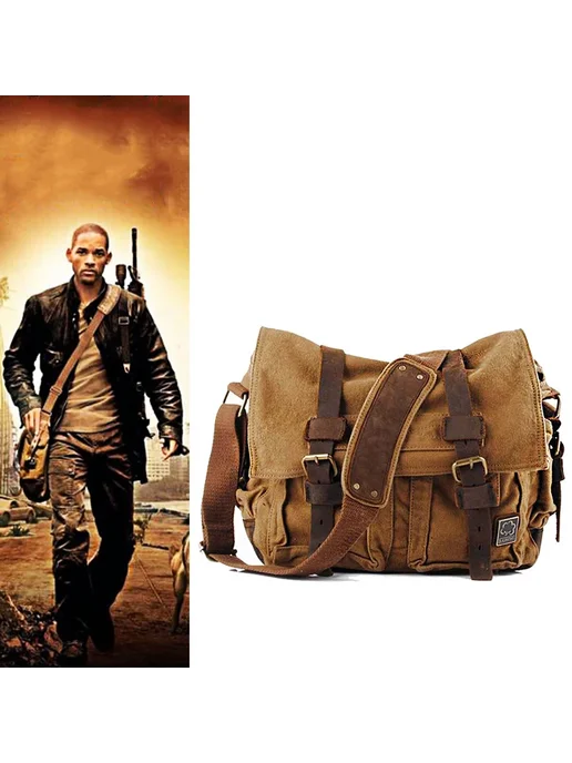 IGETBAG Кофейная мужская сумка-мессенджер из парусины, коричневый, фото 2