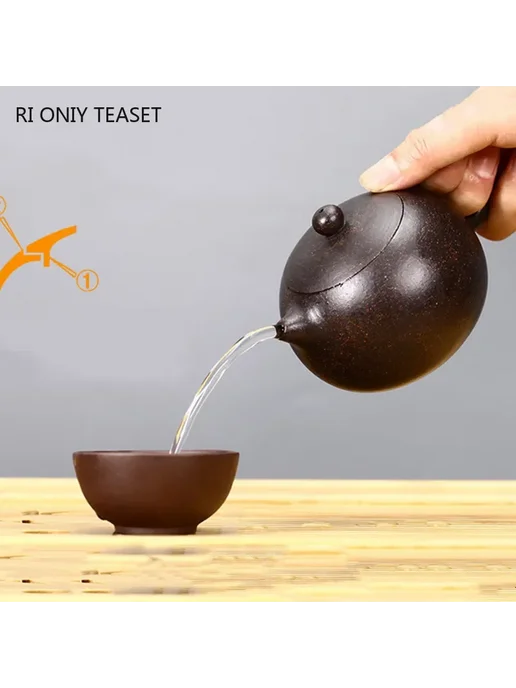 RI ONIY TEASET Коричневый глиняный чайник 350 мл, 350 мл, фото 5
