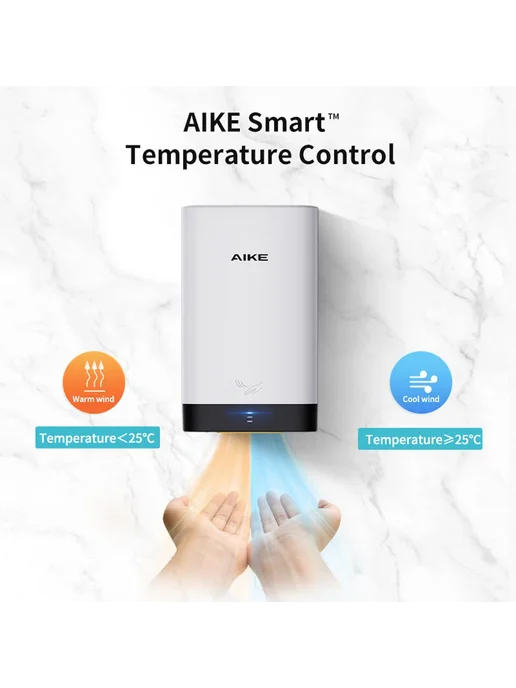 AIKE Сушилка для рук AK2822-White 220V EU, белый, фото 4