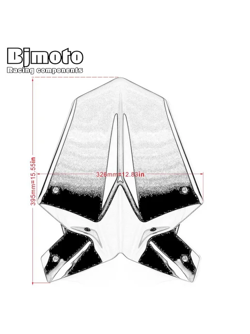 BJMOTO RACING COMPONENTS Крепление ветрового стекла для KTM Duke 125 250 390 (2017-20, серый, фото 7