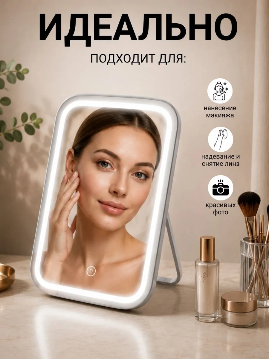 Зеркало настольное с подсветкой для макияжа