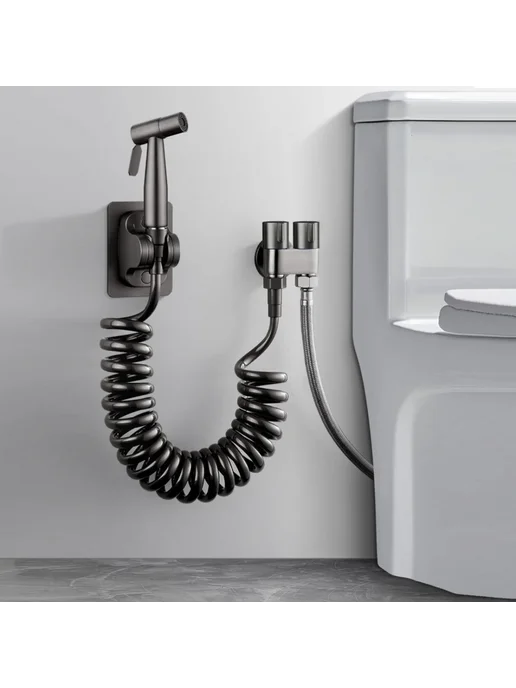 Brangdy Ручной распылитель для биде Silver, 4-в-1, Package A, черный, фото 2
