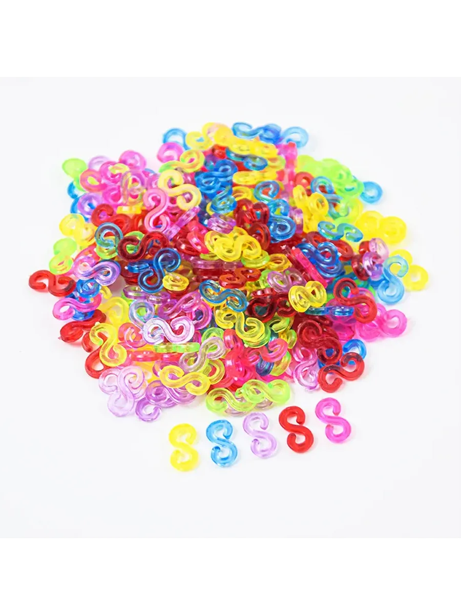 Пластиковые зажимы для loom bands, multicolor, 500PCS