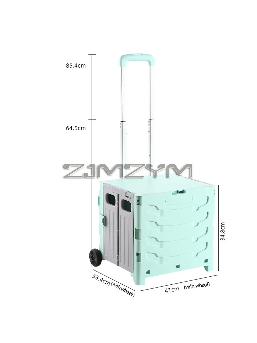 Складная тележка для покупок ZJMZYM мятно-зеленая 2 wheel gr