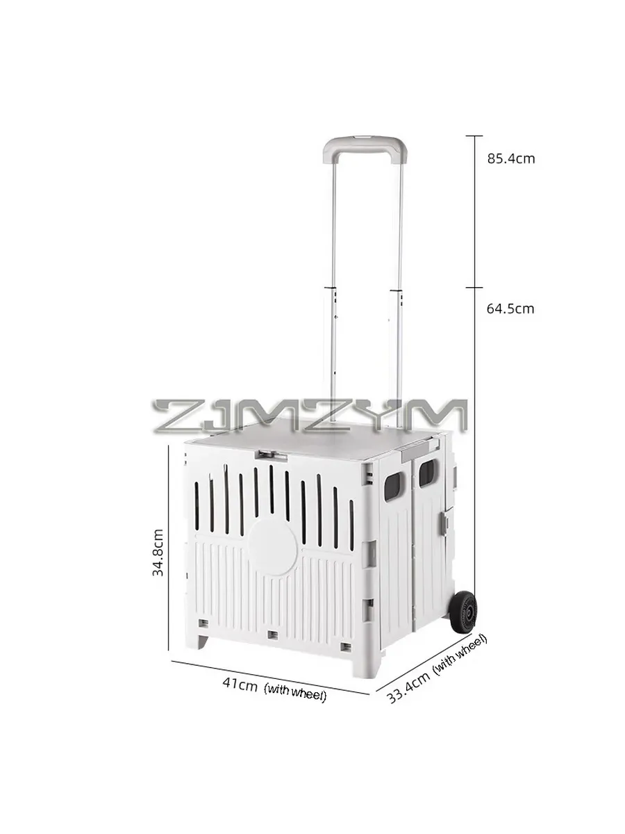 Складная тележка для покупок ZJMZYM мятно-зеленая Белый, 2 v