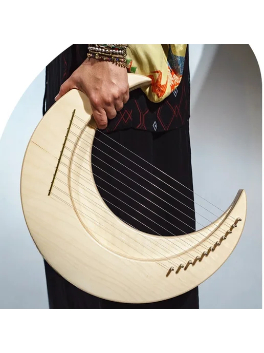 Нет бренда Арфа-лира в форме луны, 15 струн, цвет 8, Портативная арфа 11 Strings, фото 2