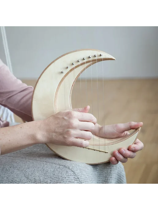 Нет бренда Арфа-лира в форме луны, 15 струн, цвет 8, Портативная арфа 11 Strings, фото 3