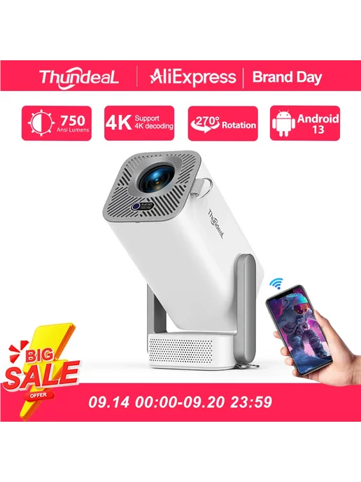 ThundeaL TD80Pro Full HD проектор, UK Plug, вариант