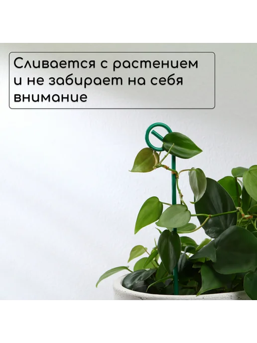 <> Колышек для подвязки растений 30 см проволочный зелёный, 10, зеленый, фото 3