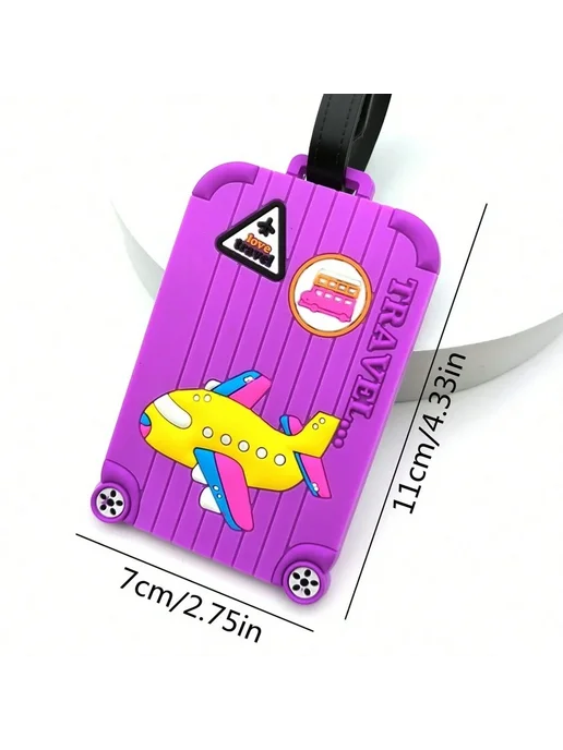 Bmciran Багажные бирки из ПВХ с рисунком самолета 2-purple, фиолетовый
