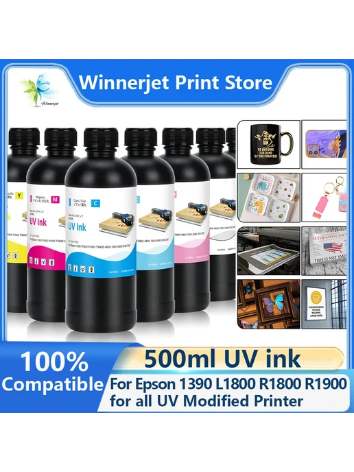 WINNERJET Чернила 500 мл Hard UV Ink-Cyan, 500 мл, фото 2